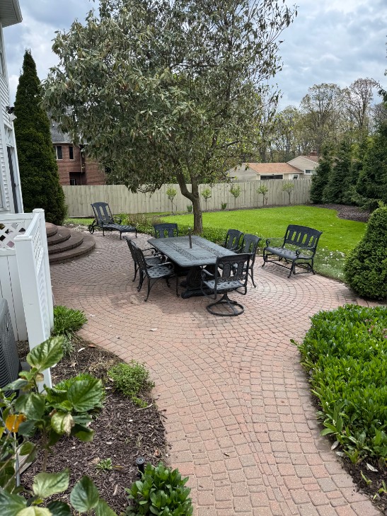 Paver patio cleaned by Valley Powerwash